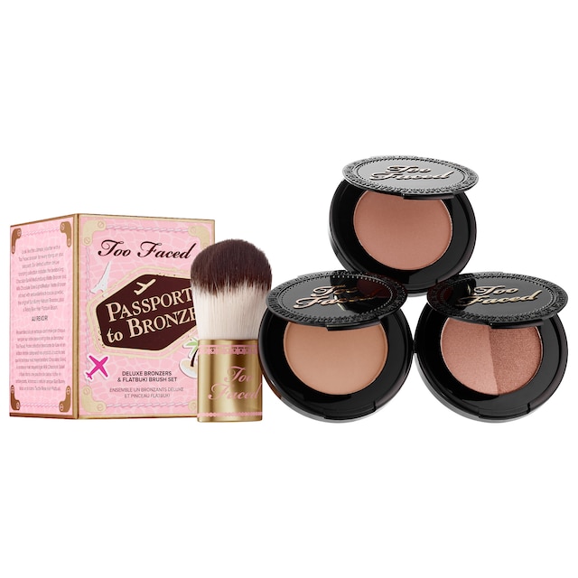 Too Faced Passport to Bronze (Bronzer & Flatbuki Brush Set)